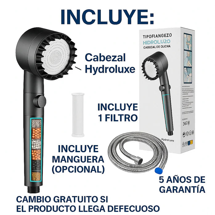 HYDROLUXE™ - Elimina el cloro y la cal de tu ducha.