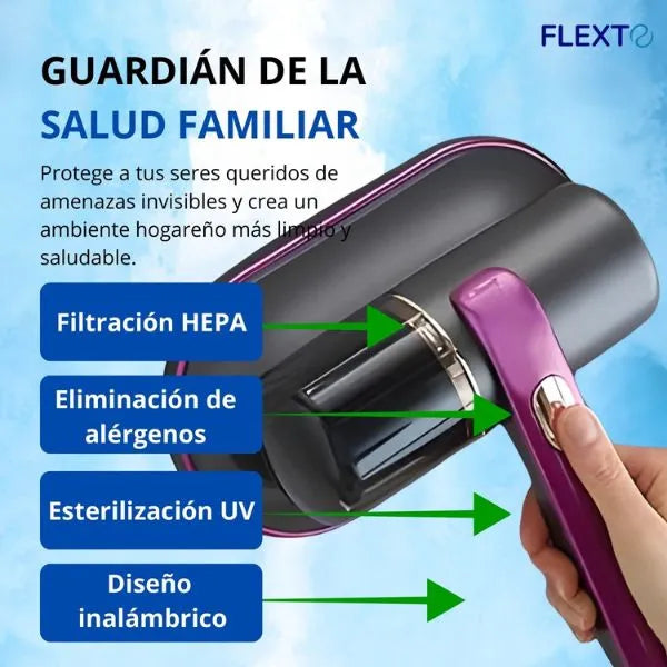 Duerme libre de ácaros desde esta noche con PureDream™ — el aspirador UV que limpia donde otros no llegan.