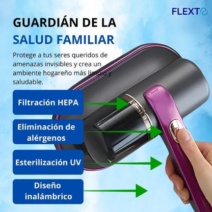 Duerme libre de ácaros desde esta noche con PureDream™ — el aspirador UV que limpia donde otros no llegan.