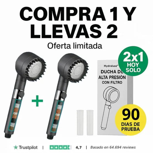 HYDROLUXE™ - Pack 2x1: Elimina el cloro y la cal de tu ducha